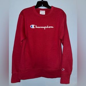 Red Champion Pullover Sweatshirt Crewneck Excellent condition Size Small